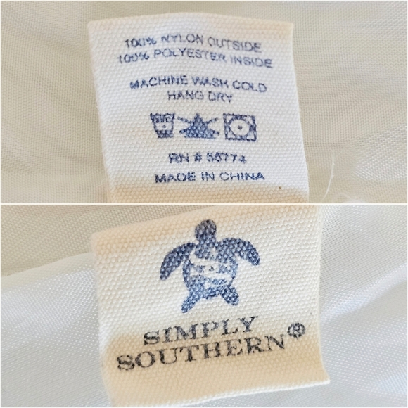 Simply Southern White & Gold Pineapple Quilted Sleeveless Puffer Vest Size Small - Picture 16 of 16